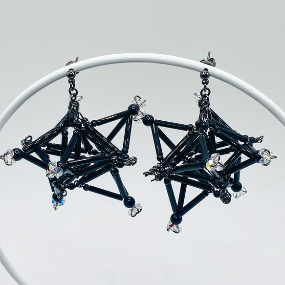 3D Star PIERCE/EARRING [Black] 3枚目の画像