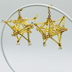 3D Star PIERCE/EARRING [Gold] 2枚目の画像