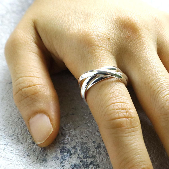 指輪 レディース シルバー トリニティ ３連 リング 925メッキ アクセサリ ジュエリー デザイン デザイン 6枚目の画像