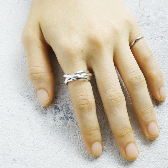 指輪 レディース シルバー トリニティ ３連 リング 925メッキ アクセサリ ジュエリー デザイン デザイン 5枚目の画像