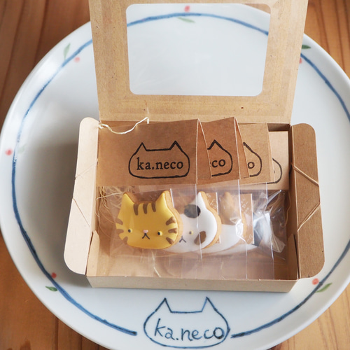 送料込み】ねこかお4袋＊アイシングクッキー クッキー お菓子