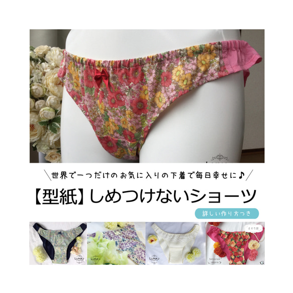型紙☆ふんどしパンツ・風のような着心地のしめつけない下着「Ｌｕｎａショーツ」 1枚目の画像