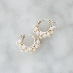 14kgf*Riverstone pavé pierced earring / earring 2枚目の画像