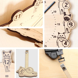 ネコの振り子時計 壁掛け時計 北欧 おしゃれ 鯖江製 木製 子供 かわいい 猫 ねこ アニマル時計 日本製 CATS 6枚目の画像
