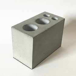 コンクリートペン立てブロック A-type　-コンクリート/モルタル/セメント雑貨- 5枚目の画像