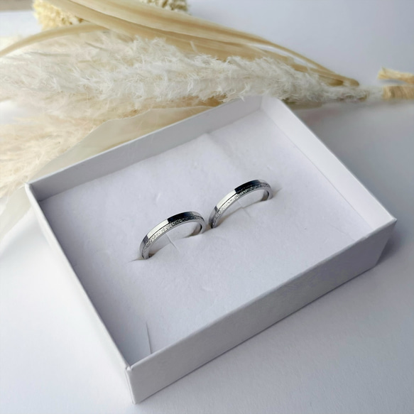 “配對連接未來”結婚戒指結婚戒指名稱蓋章新娘&lt;2對價格&gt; 第3張的照片