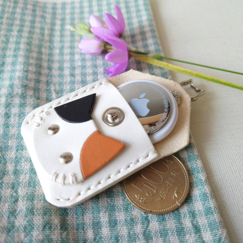 受注制作】ねこ型金具使用！ちびネコインケース◇革にゃんこ【黒