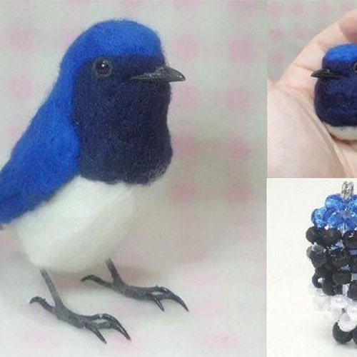 リアルサイズ ボタンインコ ブルボ ブルーボタンインコ 羊毛 リアルサイズ ボタンインコ ブルボ ブルーボタンインコ 羊毛