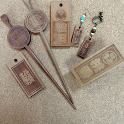 再販❗受注制作 オリジナルマーク入り木のかんざし(片面彫り) かんざし