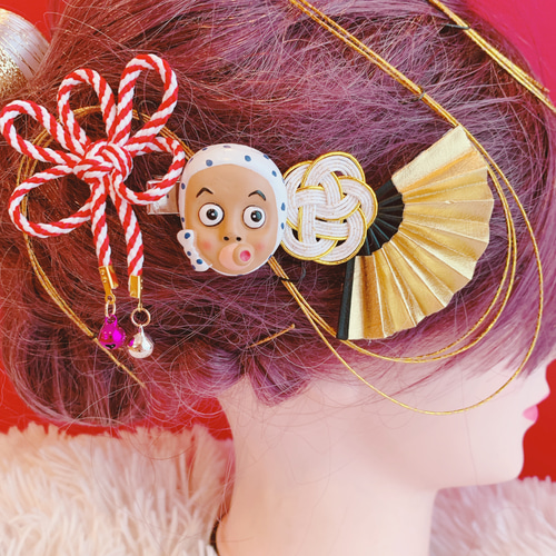 和風座布団 赤 扇子刺繍5こセット