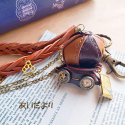 名探偵の助手キーホルダー・茶【スチームパンク】ミニチュア歯車