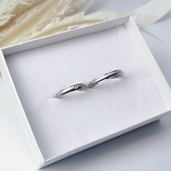 “成對連接未來”結婚戒指結婚戒指姓名刻版新娘禮物&lt;2對價格&gt; 第7張的照片