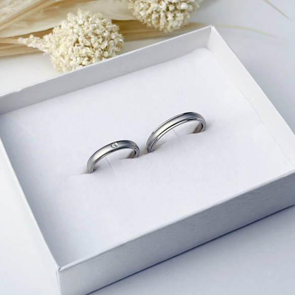 “成對連接未來”結婚戒指結婚戒指姓名刻版新娘禮物&lt;2對價格&gt; 第1張的照片