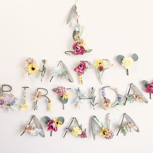 彩さまバースデーガーランド ヒマワリ×カラフル］ HAPPY BIRTHDAY フラワーガーランド バースデー