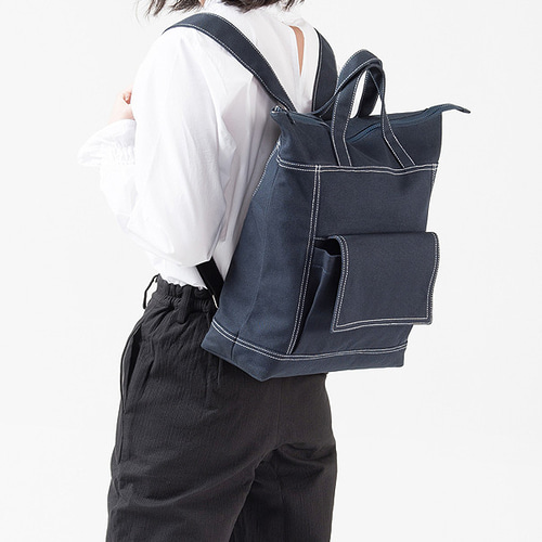玲雪様お取り置き　ハンドメイド　2wayリュック(M)　kippis×帆布 倉敷帆布 4号キャンバス 2WAYリュックサック・トートバッグ
