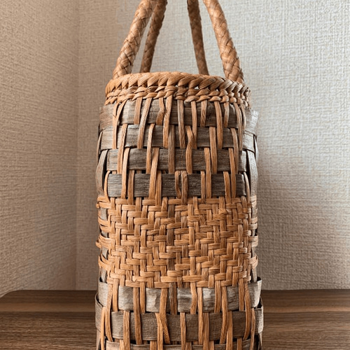 山葡萄籠バッグ、クルミ籠バッグ 固定式持ち手 内布あり オリジナル  