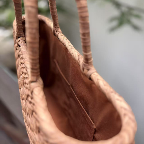 国産山葡萄籠バッグ 手作り 山葡萄かごバッグ 網代編み Lサイズ 目隠し