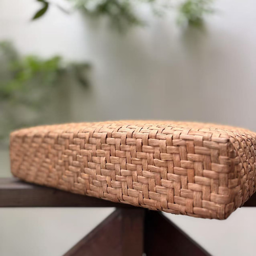 国産山葡萄　手作り　かごバッグ　網代編み　ファスナー内布付 国産山葡萄 手作り かごバッグ 網代編み A4サイズ適応｜Yahoo!フリマ