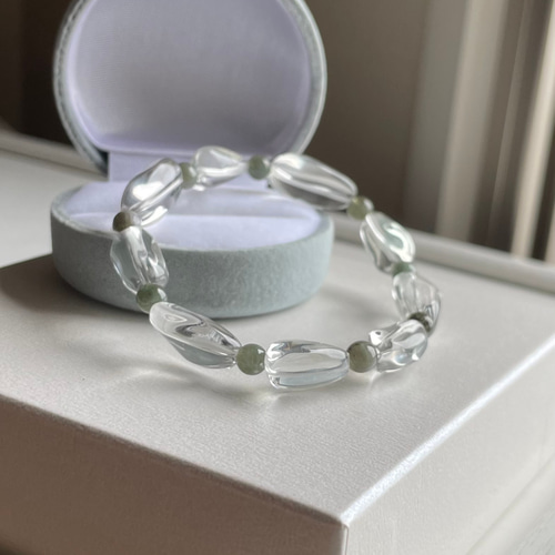 グリーンアメジスト、アイドクレースのブレスレット ブレスレット ku  