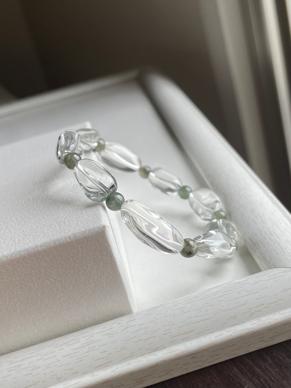 グリーンアメジスト、アイドクレースのブレスレット ブレスレット ku  