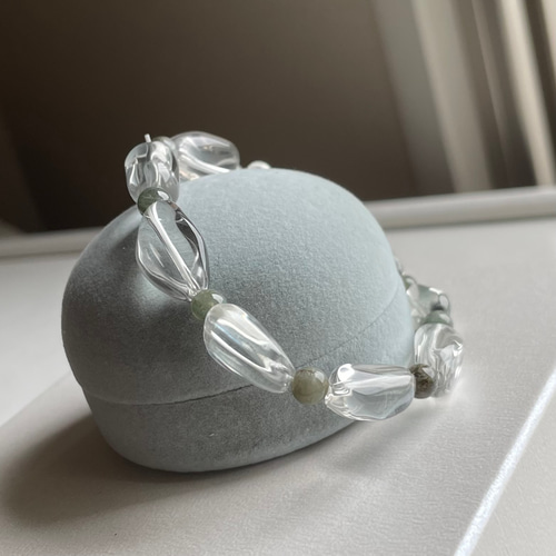 グリーンアメジスト、アイドクレースのブレスレット ブレスレット ku  