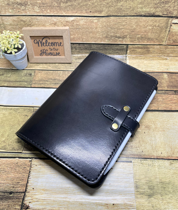 iPad mini 6/5/4用 栃木レザー ブラックサドル 本革ケース ヌメ革 タブレットケース mini iPad タブレットケース