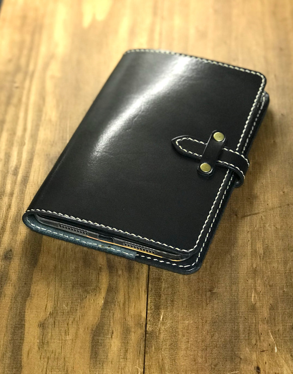 iPad mini 6/5/4用 栃木レザー ブラックサドル 本革ケース ヌメ革 タブレットケース mini iPad タブレットケース