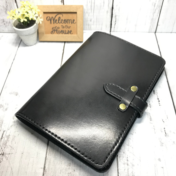 iPad mini 6/5/4用 栃木レザー ブラックサドル 本革ケース ヌメ革 タブレットケース mini iPad タブレットケース