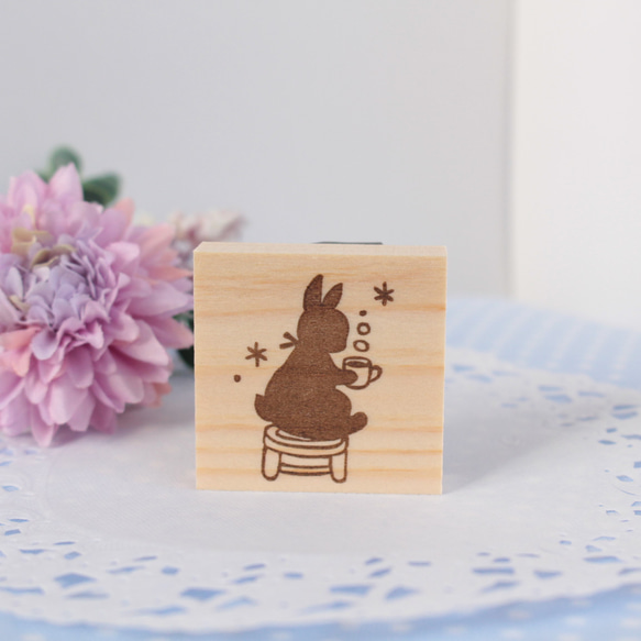 冬のうさぎ消しゴムはんこ＊スタンプ（ココア） はんこ