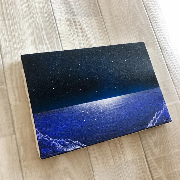「夜の海」 キャンバスパネル風景画 2枚目の画像