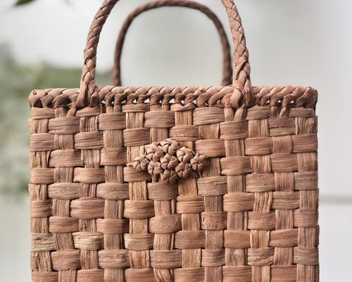 国産山葡萄 山葡萄かごバッグ 山葡萄籠バッグ 太ひご 市松編み、花編み