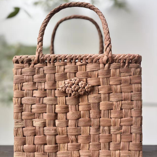 国産山葡萄 山葡萄かごバッグ 山葡萄籠バッグ 太ひご 市松編み、花編み
