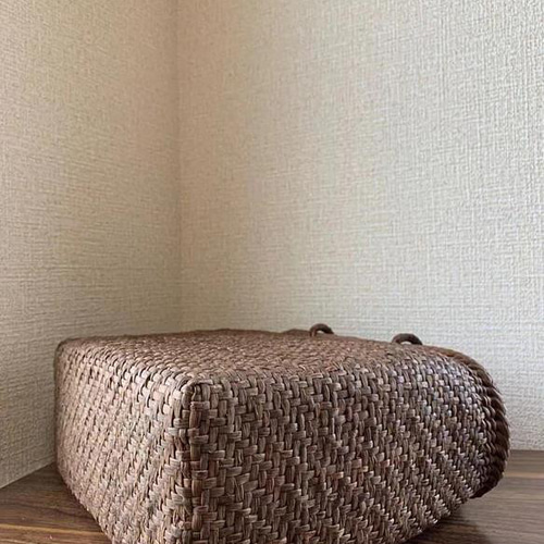 国産山葡萄手作りかごバッグ網代編み極細ひご内布あり
