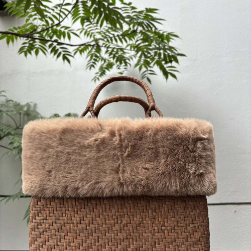 秋冬】国産山葡萄 手作り かごバッグ 網代編み 極細ひご 内布あり  