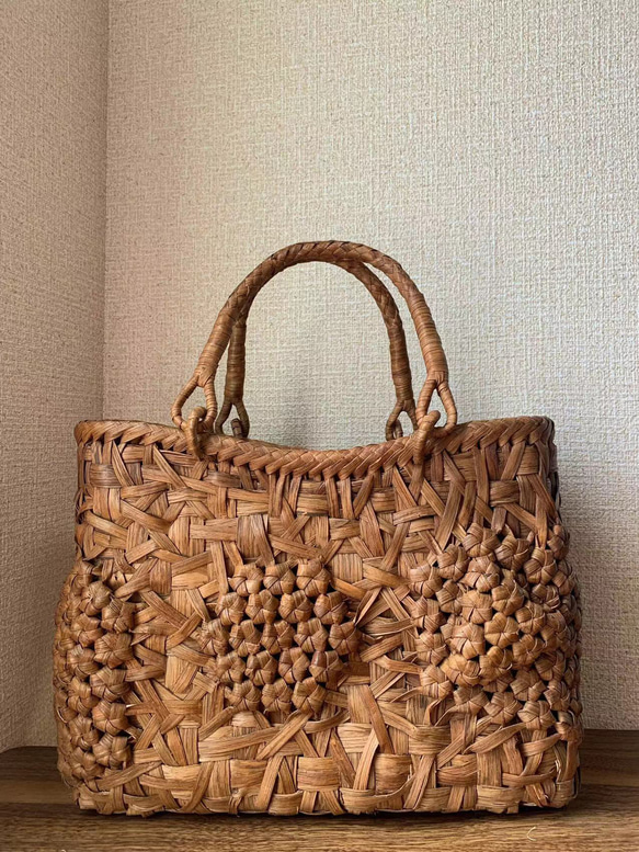 ベストセラー 山葡萄 山葡萄籠バッグ 手作り 山葡萄かごバッグ 内布あり 乱れ かごバッグ