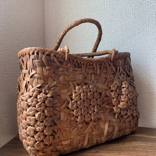 格安 山葡萄 山葡萄籠バッグ 手作り 山葡萄かごバッグ 内布あり 乱れ かごバッグ
