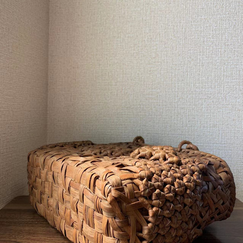 山葡萄 山葡萄籠バッグ 手作り 山葡萄かごバッグ 内布あり 乱れ編み