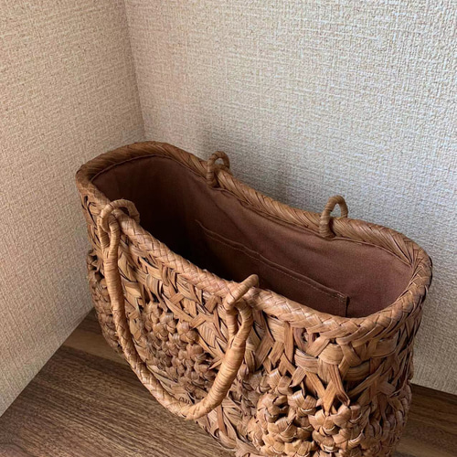 山葡萄 山葡萄籠バッグ 手作り 山葡萄かごバッグ 内布あり 乱れ