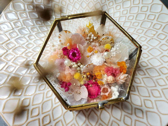 レジンヘアクリップ ブルー 淡色 春 お花たっぷり 奮い立つ