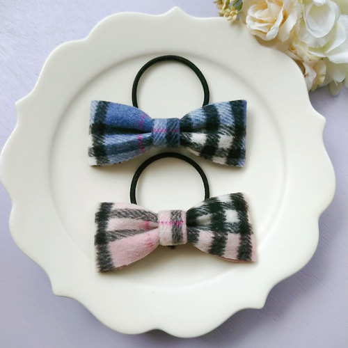 ≪再販≫タータンチェックリボン 起毛でふわふわ優しい手触りが冬に