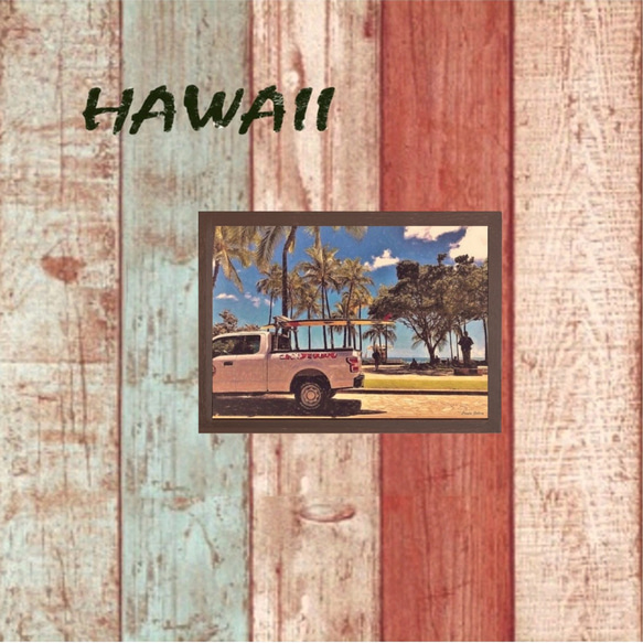 【送料無料】南国の風景☆HAWAII  No.565   フレーム付　A4サイズ 3枚目の画像