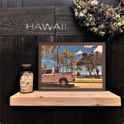 【送料無料】南国の風景☆HAWAII  No.565   フレーム付　A4サイズ 1枚目の画像