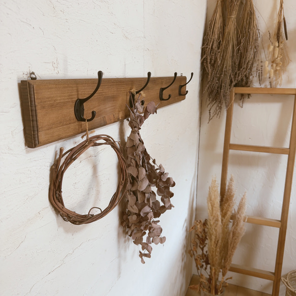 木製ウォールフック 4フック ダークブラウン Amazon.co.jp: 壁掛け