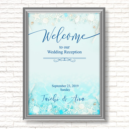 海 人魚 ウェルカムボード ラブストーリー 結婚証明書 結婚式 A3 A4 B3