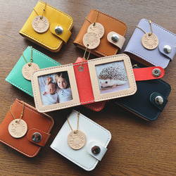 レザーの携帯ミニフォトケース 4枚目の画像