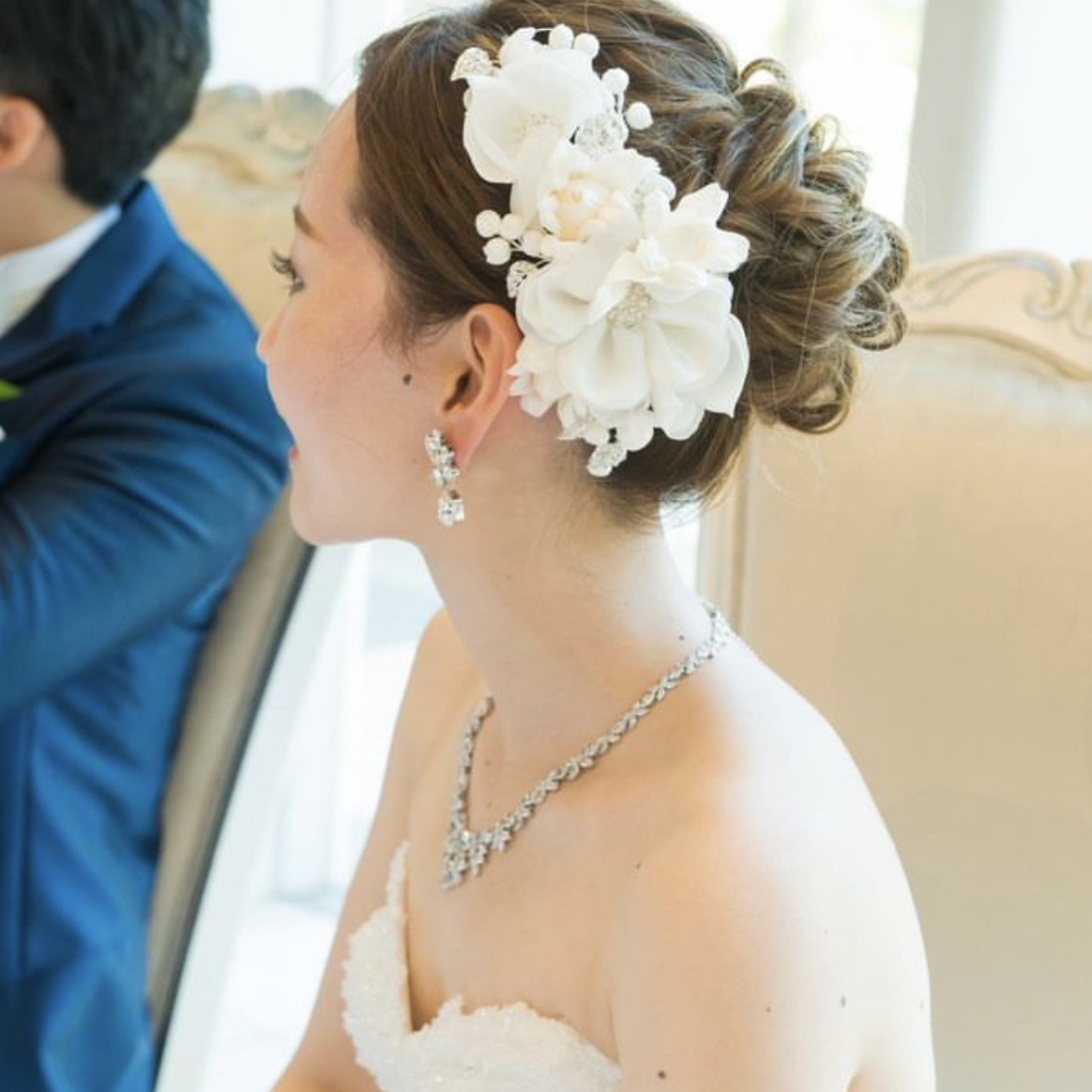 孔雀　パール　アクセサリー　結婚式　ウェディング　ヘアアクセサリー　華やか