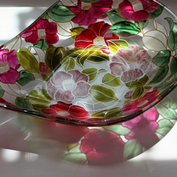 獨一無二的【玻璃器皿】山茶花，山茶花，山茶花| 60歲生日慶典，敬老日，對象 第5張的照片