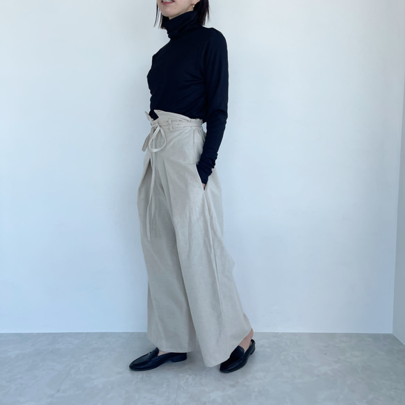 亞麻棉寬褲（kinari） 第6張的照片