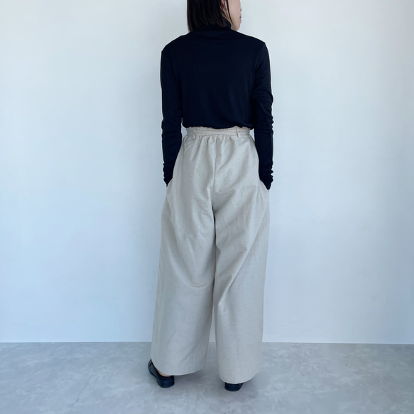 亞麻棉寬褲（kinari） 第7張的照片