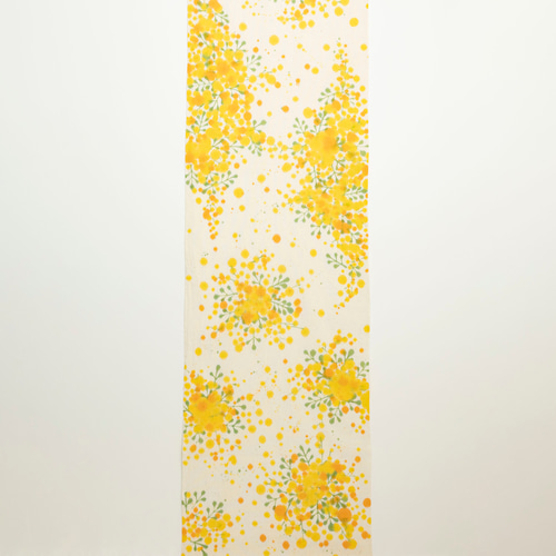 伊勢木綿の手描き染めストール / ミモザ・黄 ストール 染め屋 ひよこ